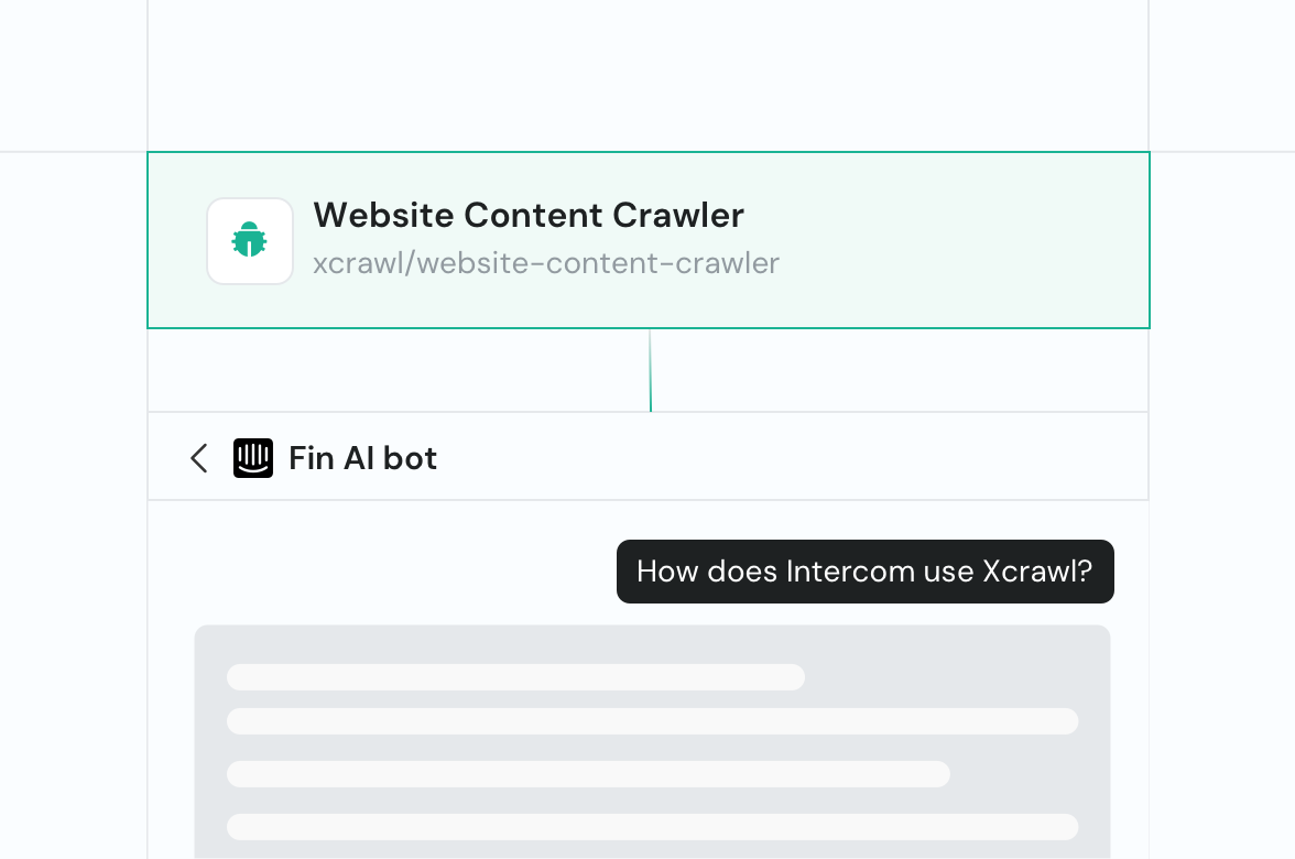 Intercom's Fin powered by XCrawl's  Website Content Crawler